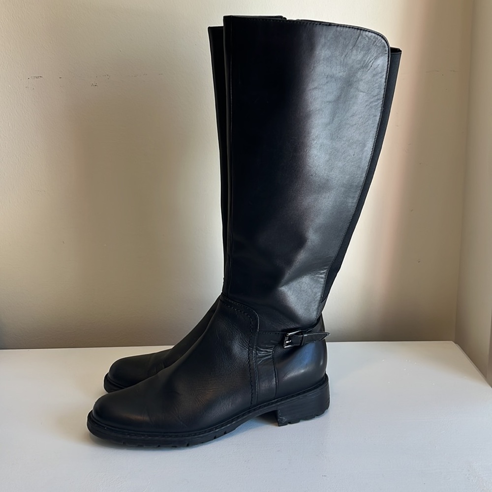 Blondo Evie Black Leather Riding Boots Size 7.5 - Picture 6 of 15